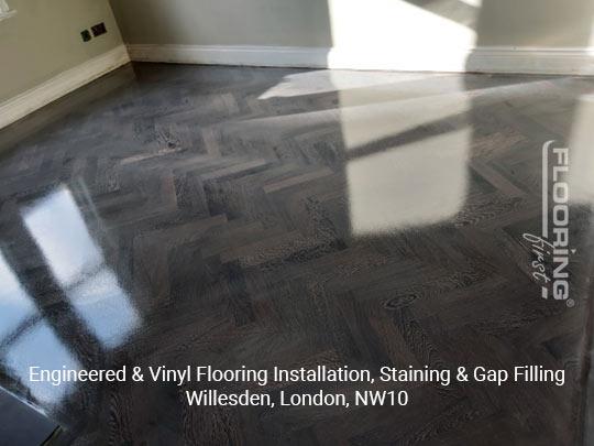 Engineered & vinyl flooring installation, staining & gap filling in Willesden 8