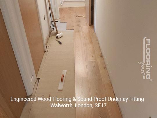 Engineered wood flooring & sound-proof underlay fitting in Walworth