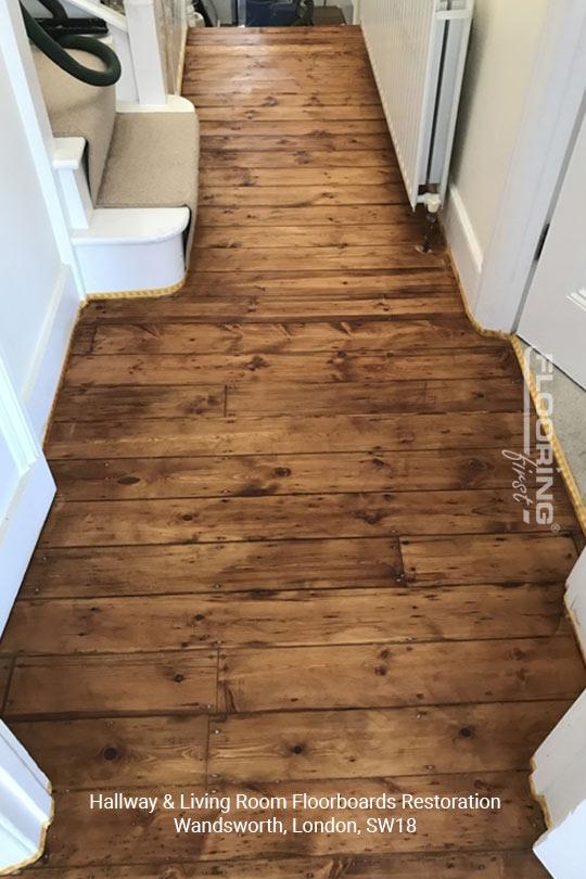 Hallway and living room floorboards restoration in Wandsworth 3