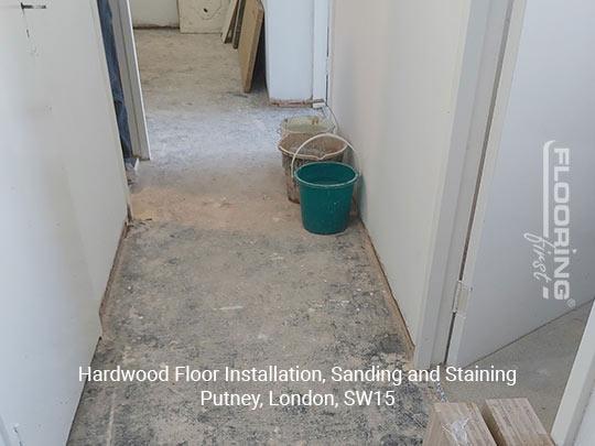 Hardwood floor installation, sanding and staining in Putney 1