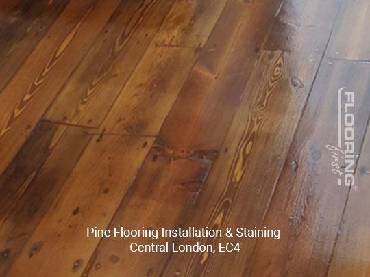 Installation and staining of pine flooring in Central London 2
