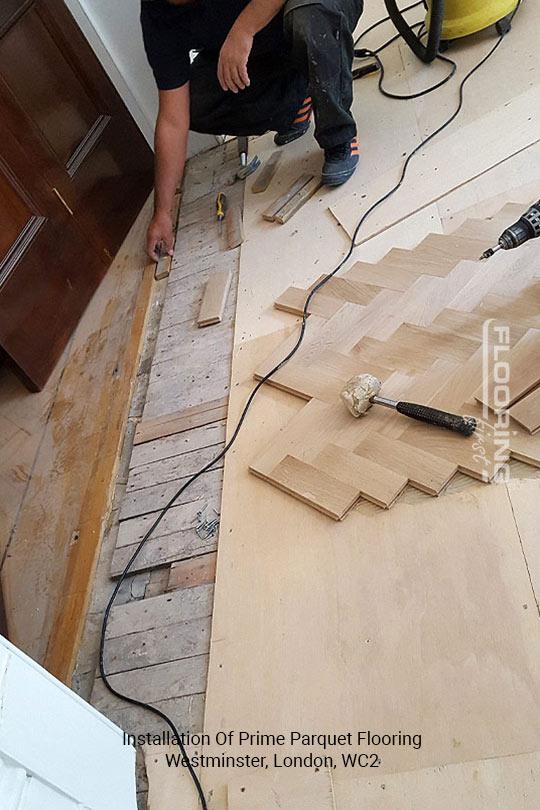 Installation of prime parquet flooring in Westminster