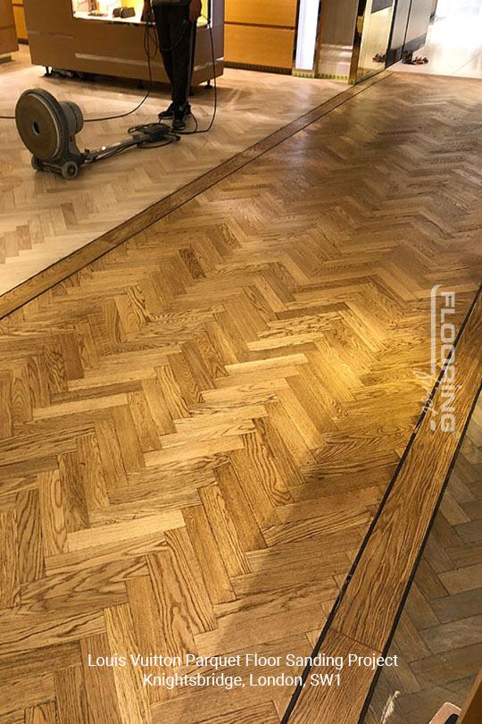 Louis Vuitton floor sanding project in Knightsbridge 5