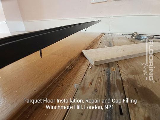 Parquet floor fitting, repair and gap filling in Winchmore Hill 1