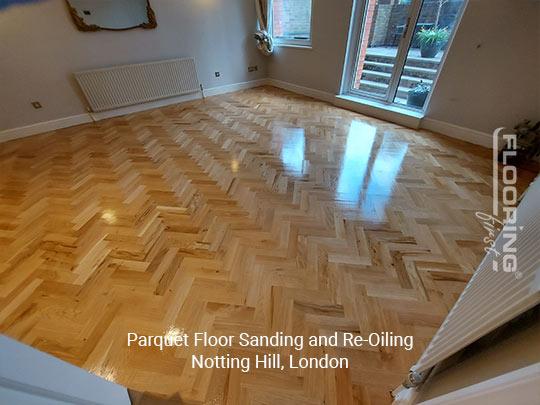 Parquet floor sanding and re-oiling in Notting Hill 7