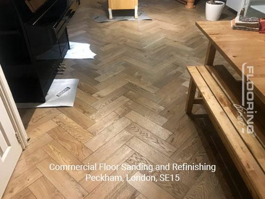 Prefinished oak parquet floor fitting in Peckham 1