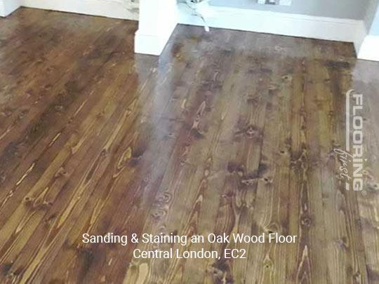 Sanding & staining an oak wood floor in Central London 2
