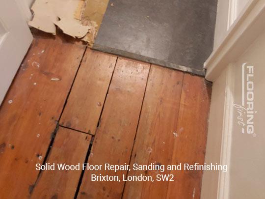 Solid wood floor repair, sanding and refinishing in Brixton 2