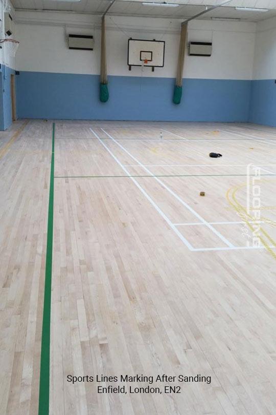 Sports lines marking after sanding in Enfield 4