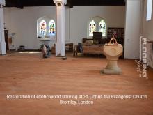 Restoration of exotic wood flooring at St. Johns the Evangelist Church in Bromley 4
