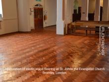 Restoration of exotic wood flooring at St. Johns the Evangelist Church in Bromley 12