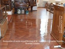 Restoration of exotic wood flooring at St. Johns the Evangelist Church in Bromley 15