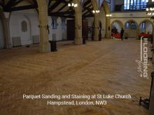 Parquet Sanding and Staining at St Luke Church - Hampstead, London, NW3 - 5