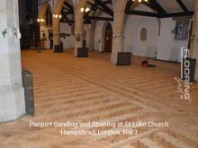 Parquet Sanding and Staining at St Luke Church - Hampstead, London, NW3 - 7