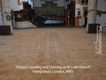 Parquet Sanding and Staining at St Luke Church - Hampstead, London, NW3 - 8