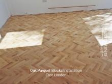 Oak parquet blocks installation in East London 2