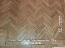 Parquet floor sanding, refinishing and gap filling in Hampstead 7