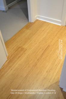 Replacement of engineered bamboo flooring in Canary Wharf, Isle of Dogs 2
