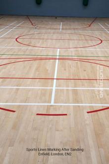 Sports lines marking after sanding in Enfield 5