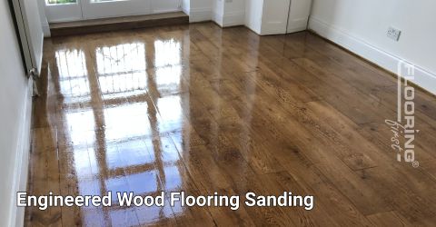 Engineered wood flooring sanding & reoiling in Sutton