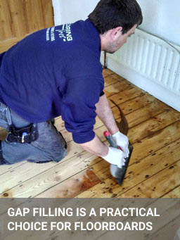 A perfect solution for floorboards gap filling in action