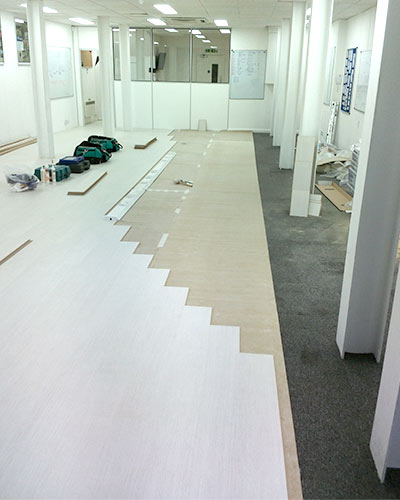Commercial flooring installation