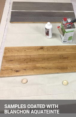 Samples after the application of aquateinte stain