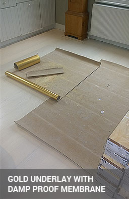 Gold underlay with integrated damp and sound proof membrane
