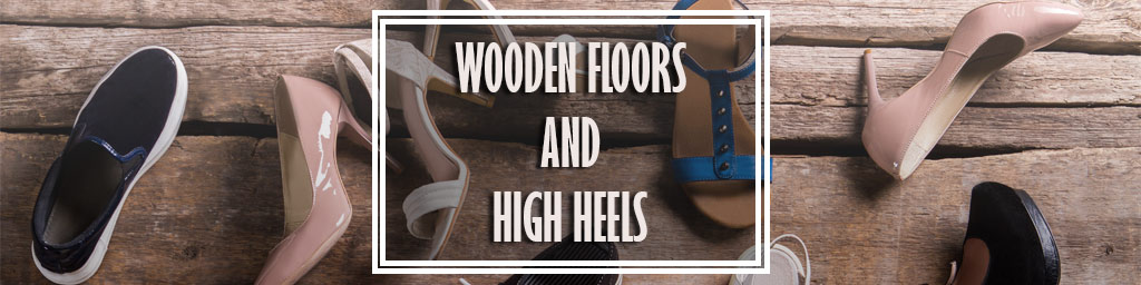 High heels on wooden floor
