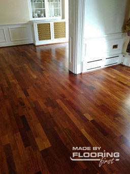 Wood floor sanding - refinished Merbau engineered floors