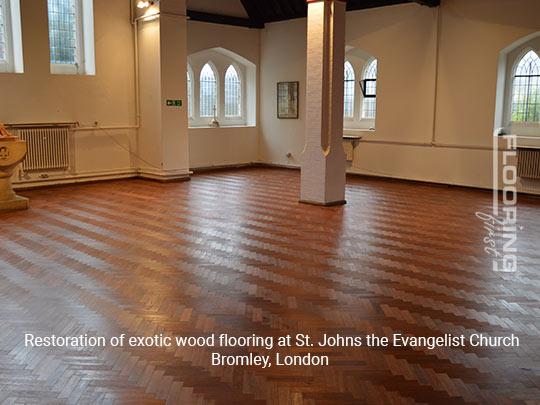 Restoration of exotic wood flooring at St. Johns the Evangelist Church in Bromley 17