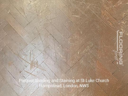 Parquet Sanding and Staining at St Luke Church - Hampstead, London, NW3 - 1