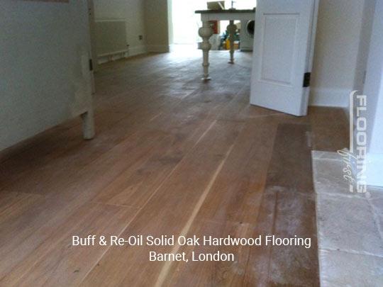 Buff & re-oil solid oak hardwood flooring in Barnet 1