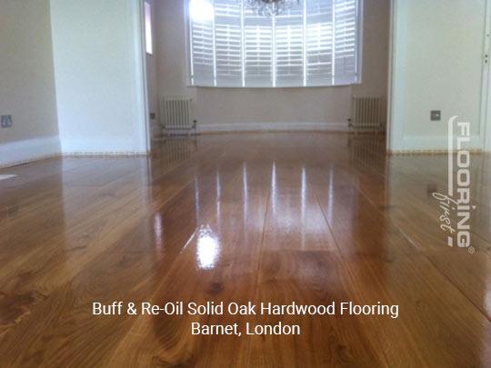 Buff & re-oil solid oak hardwood flooring in Barnet 2