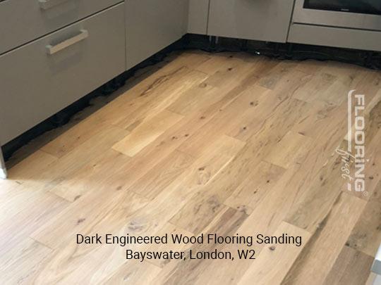 Dark engineered wood flooring sanding in Bayswater 3