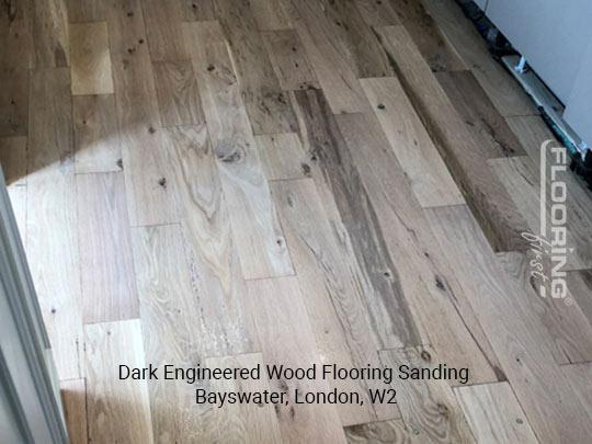 Dark engineered wood flooring sanding in Bayswater 4