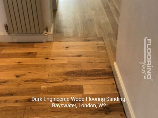 Dark engineered wood flooring sanding in Bayswater 5