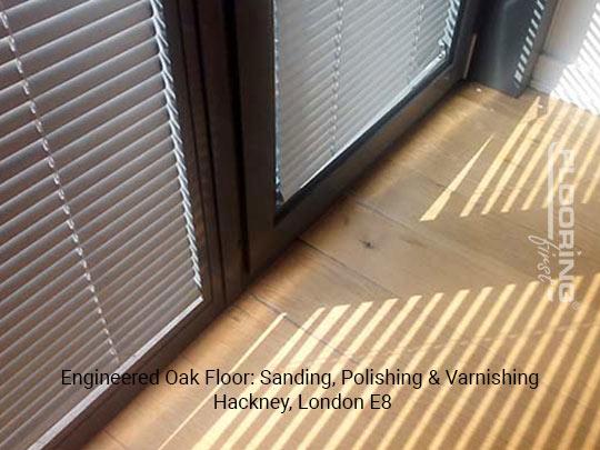 Engineered oak floor: sanding, polishing & varnishing in Hackney