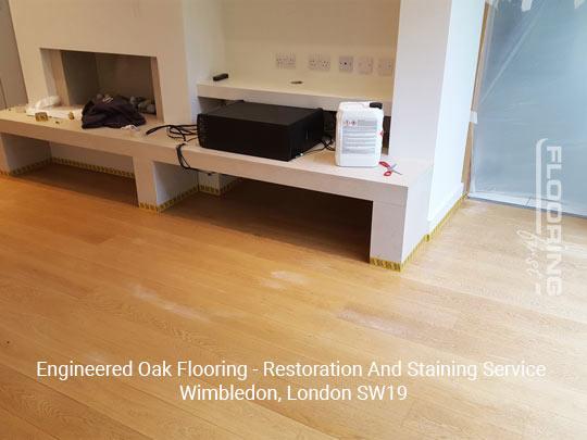 Engineered oak flooring - restoration and staining service in Wimbledon