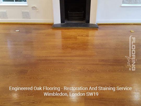 Engineered oak flooring - restoration and staining service in Wimbledon 4
