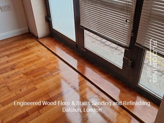 Engineered wood floor & stairs sanding and refinishing in Dalston 9