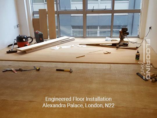 Engineered wood floor installation in Alexandra Palace