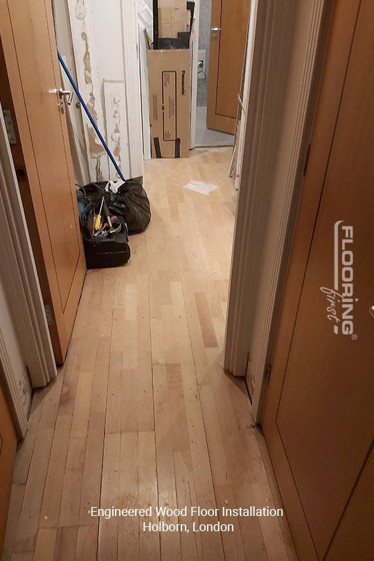 Engineered wood floor installation in Holborn 1