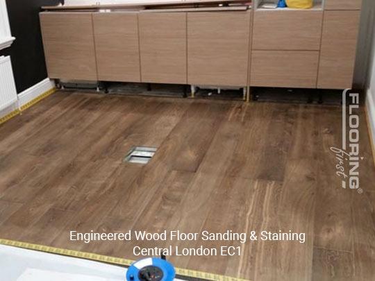 Engineered wood floor sanding & staining in Central London