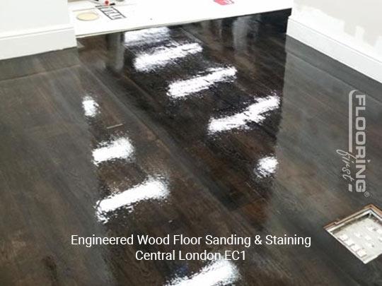 Engineered wood floor sanding & staining in Central London 3