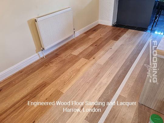 Engineered wood floor sanding and lacquer in Harrow 1
