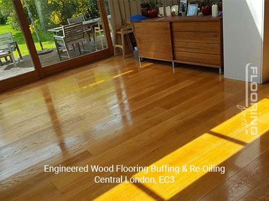 Engineered wood flooring buffing & re-oiling in Central London 3