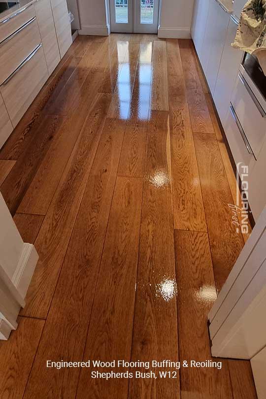 Engineered wood flooring buffing & reoiling in Shepherds Bush 10