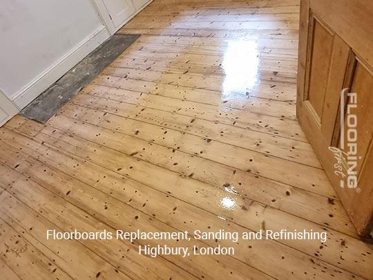 Floorboards replacement, sanding and refinishing in Highbury 8