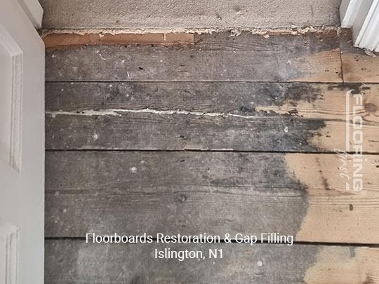 Floorboards restoration & gap filling in Islington